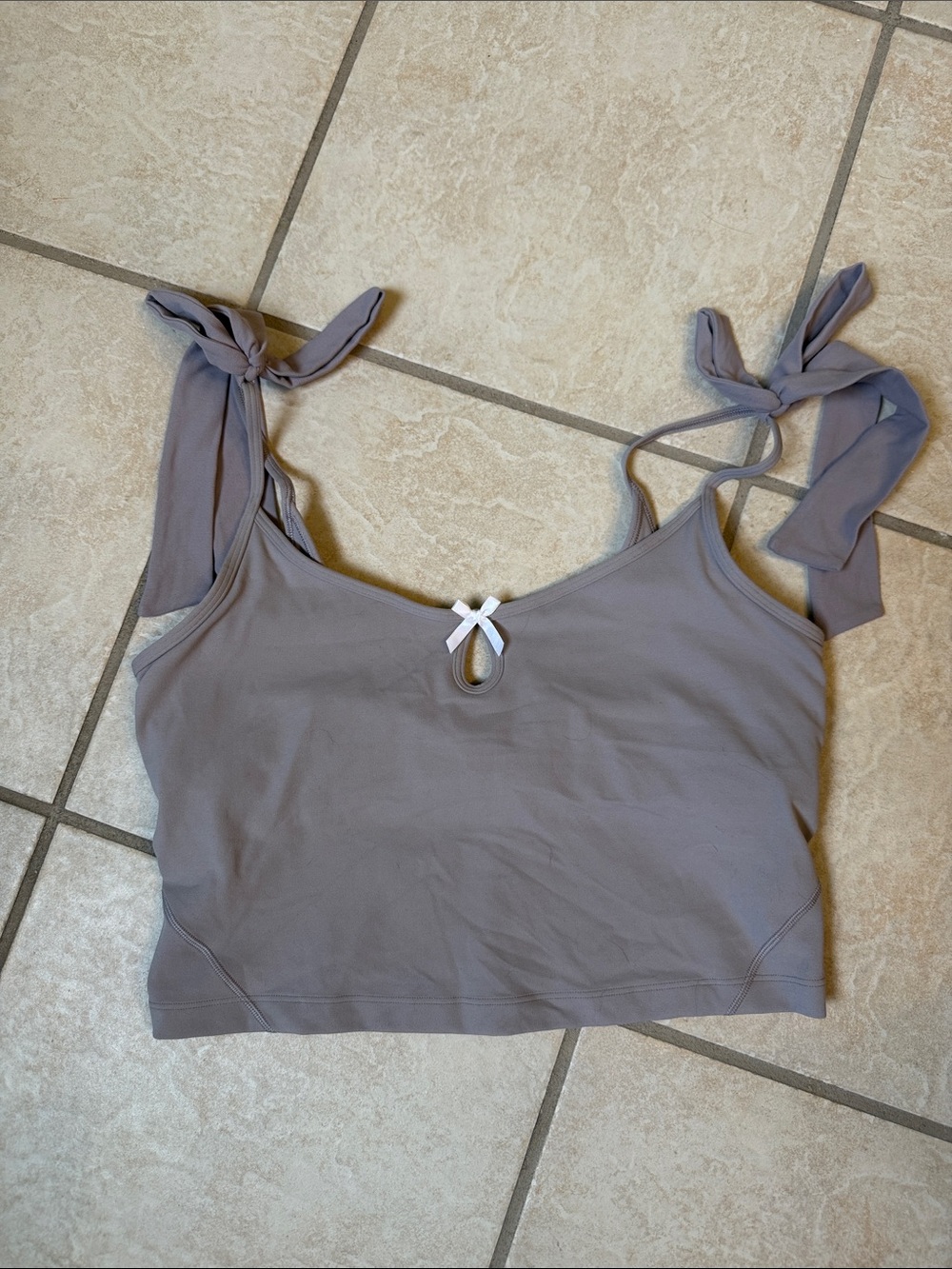 Lulu lemon size M Tie-Strap grey Crop Tank Top